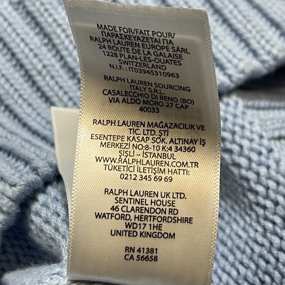 NWT Polo by Ralph Lauren Women's Light Blue Flag  Knit Sweater Size S/P - Picture 9 of 9